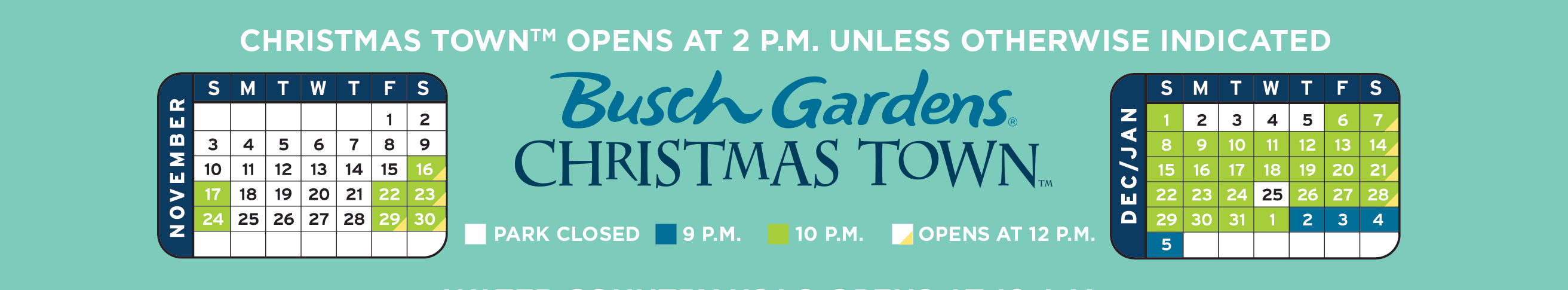 Busch Gardens Williamsburg Christmas Town 4 Tickets
