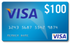 Graphic: blue $100 visa gift card